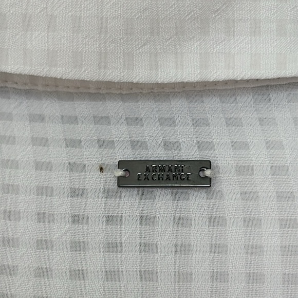 A/X ARMANI EXCHANGE slightly  semi sheer white shirt dress in size 4 - Picture 6 of 8